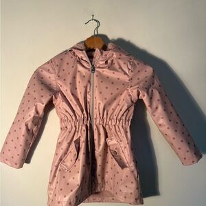 Girls' Pink Polka Dot Hooded Raincoat